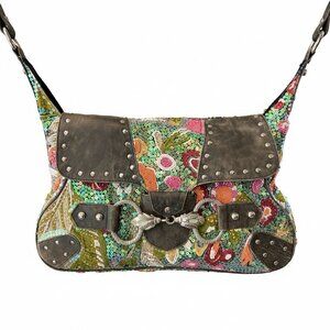 Christina Beaded Sequined Crossbody Messenger Shoulder Bag Handbag Boho Paisley